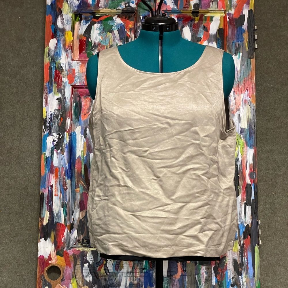 Eileen Fisher Scoop Neck Knit Tank Top, XL